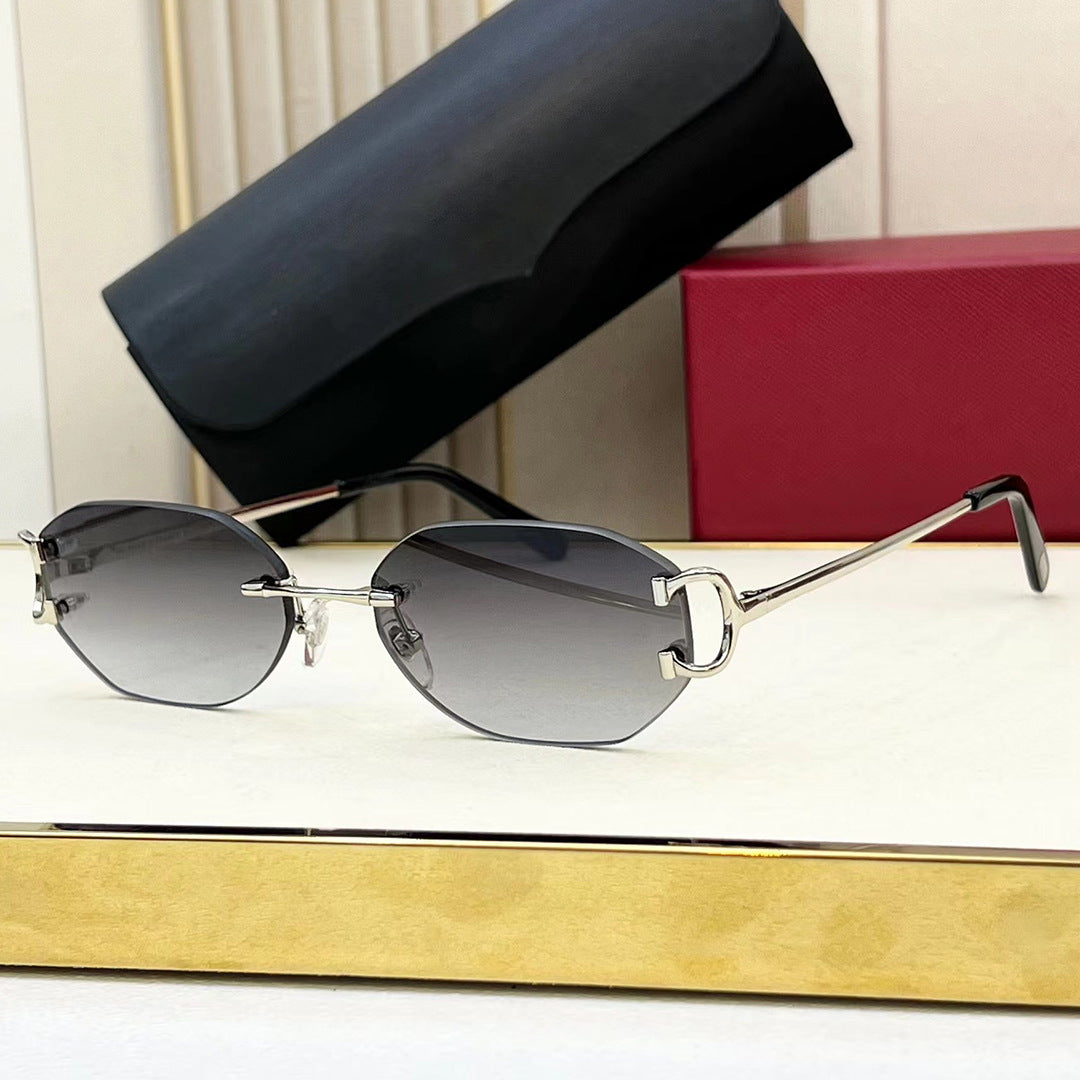 Carct0029 Fashion Topquality Frameless Holiday Gradient Cat Eye Hot Girl Women's Sunglasses Cool Men's Sunglasses