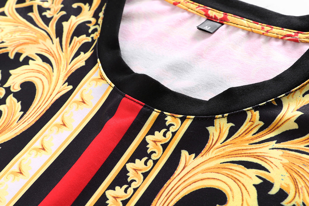 Brand New 100% Cotton Casual Polo Shirts for Men T-shirt O-neck Golden Red Digital Printing Tops Tees For Male T SHIRT Clothes