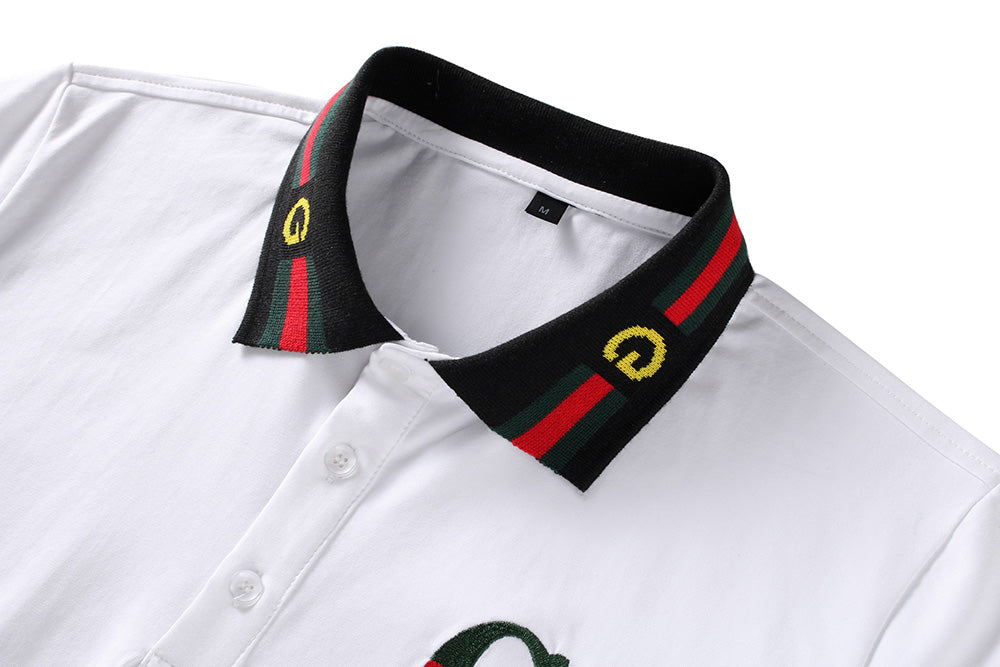 G Brand New Cotton 100% Men T-Shirt Polo V-neck Man Black White T-shirts Tops Tees For Male T SHIRT Clothes