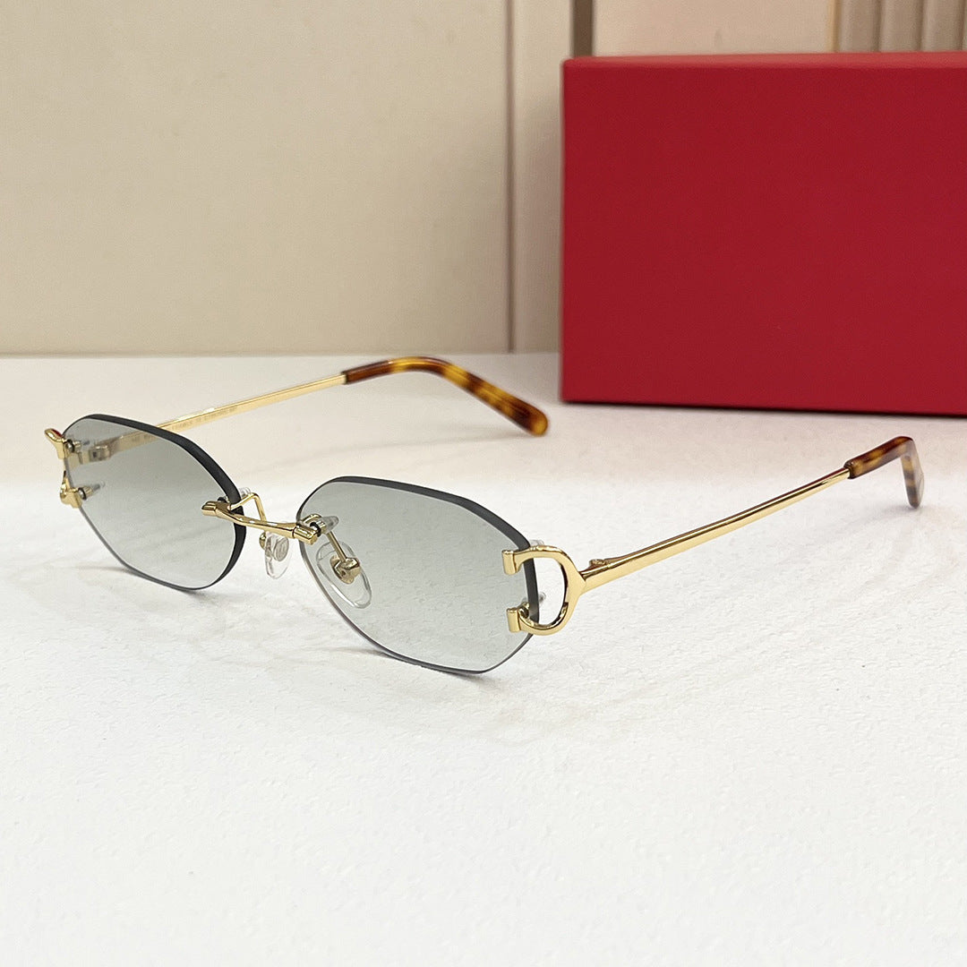 Carct0029 Fashion Topquality Frameless Holiday Gradient Cat Eye Hot Girl Women's Sunglasses Cool Men's Sunglasses