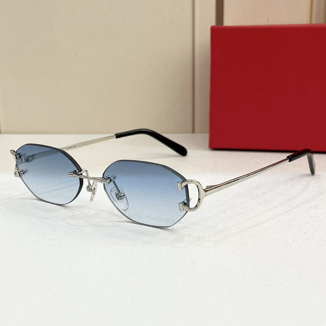 Carct0029 Fashion Topquality Frameless Holiday Gradient Cat Eye Hot Girl Women's Sunglasses Cool Men's Sunglasses