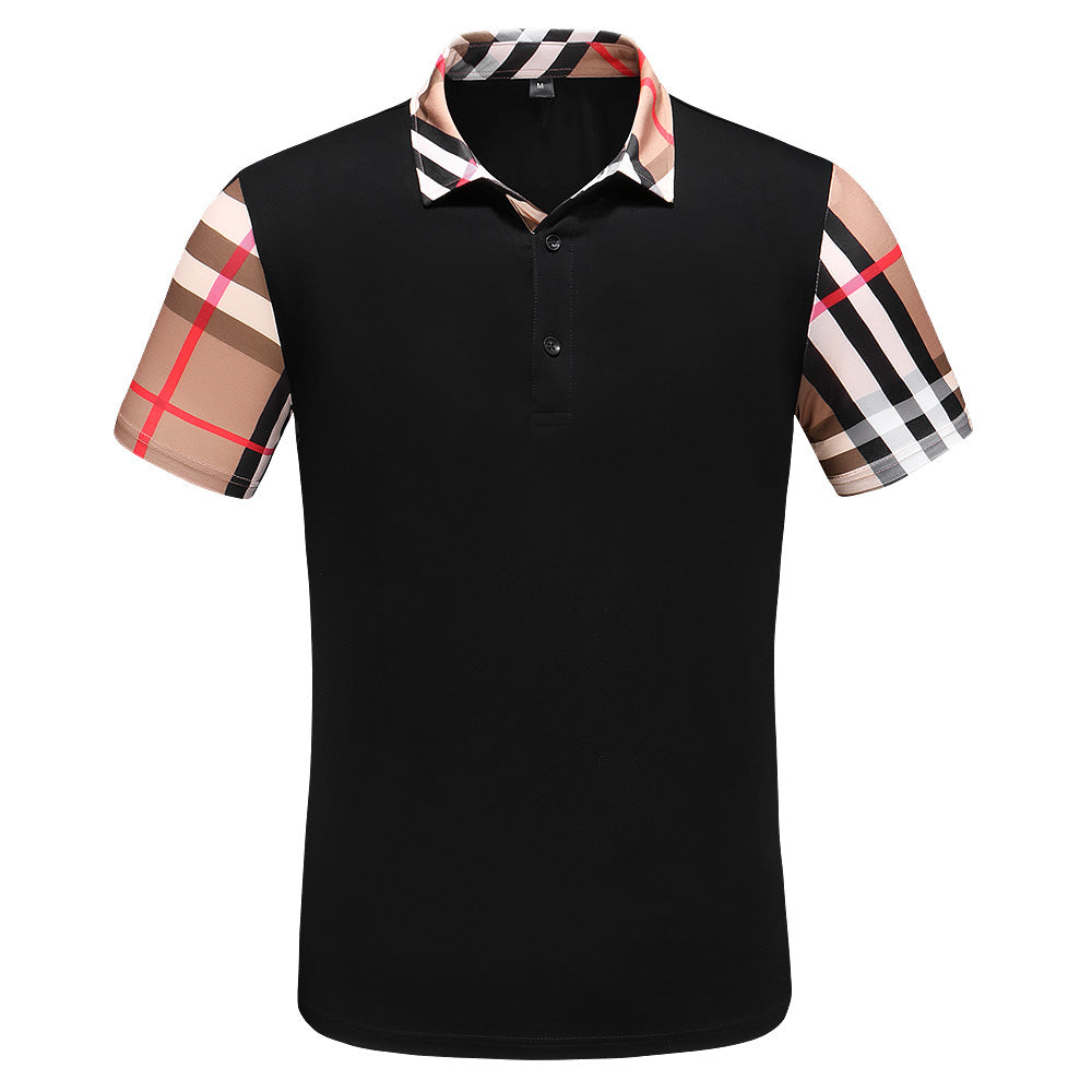 Brand New Cotton 100% Men T-Shirt Stripe V-neck Man Polo Black White T-shirts Tops Tees For Male T SHIRT Clothes