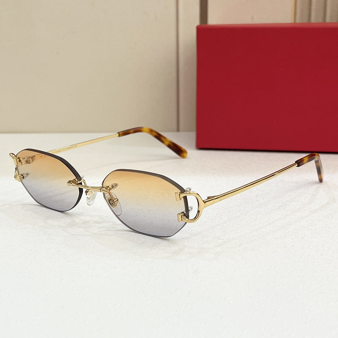 Carct0029 Fashion Topquality Frameless Holiday Gradient Cat Eye Hot Girl Women's Sunglasses Cool Men's Sunglasses