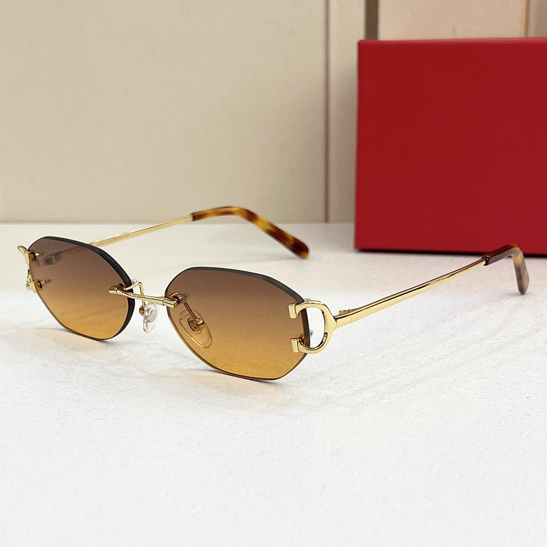 Carct0029 Fashion Topquality Frameless Holiday Gradient Cat Eye Hot Girl Women's Sunglasses Cool Men's Sunglasses