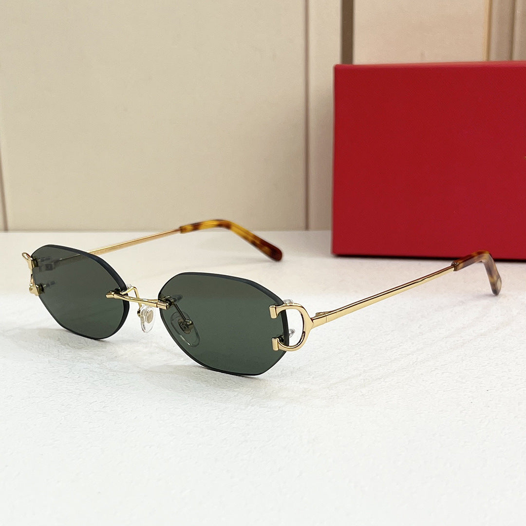 Carct0029 Fashion Topquality Frameless Holiday Gradient Cat Eye Hot Girl Women's Sunglasses Cool Men's Sunglasses