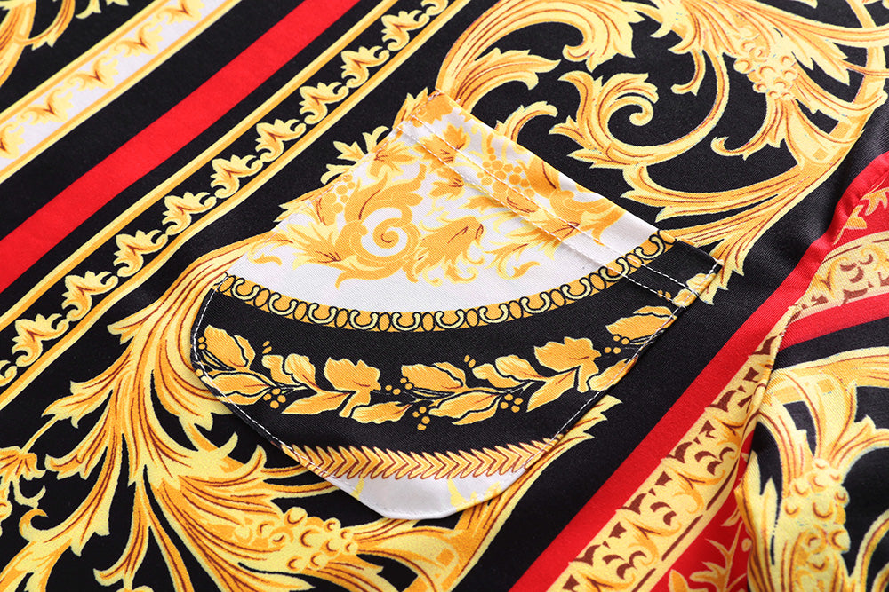 Brand New 100% Cotton Casual Polo Shirts for Men T-shirt O-neck Golden Red Digital Printing Tops Tees For Male T SHIRT Clothes